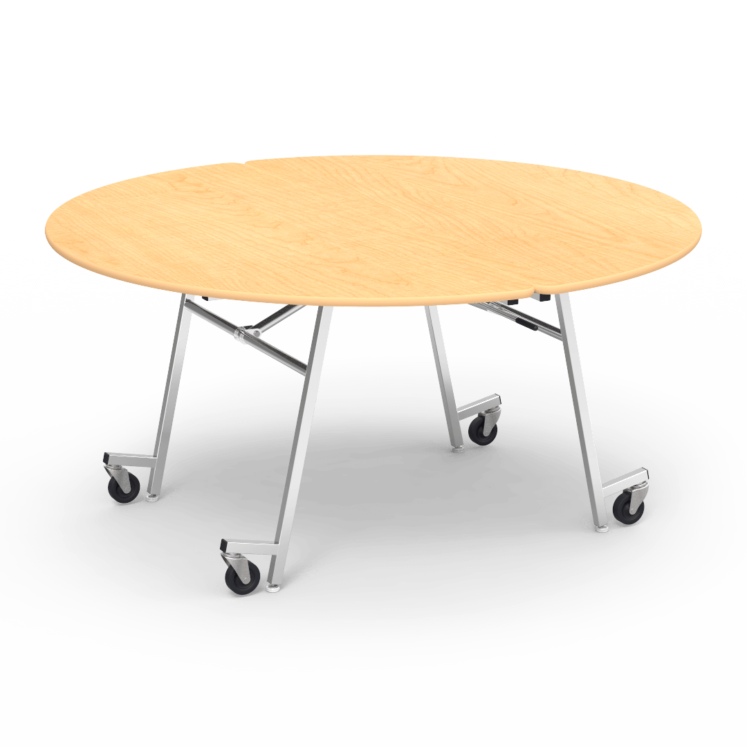 Virco MT60R - Round Mobile Folding Cafeteria Table - T-mold Edge - 60" Diameter x 29" Table Height - SchoolOutlet