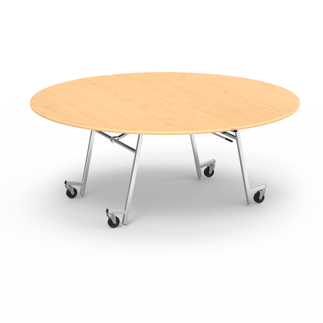 Virco MT72R - Round Mobile Folding Cafeteria Table - T-mold Edge - 72" Dia (Virco MT72R) - SchoolOutlet