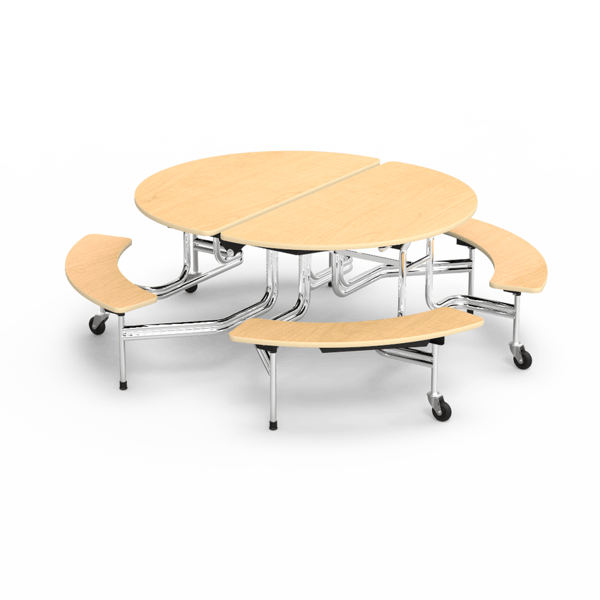 Virco MTBO17295 Oval Mobile Bench Table - T-mold Edge - 82"L x 77"W (Virco MTBO17295) - SchoolOutlet