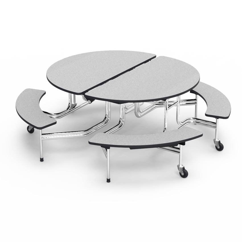 Virco MTBO17295AEB - Oval Mobile Bench Table - Sure Edge - 82"L x 77"W - SchoolOutlet