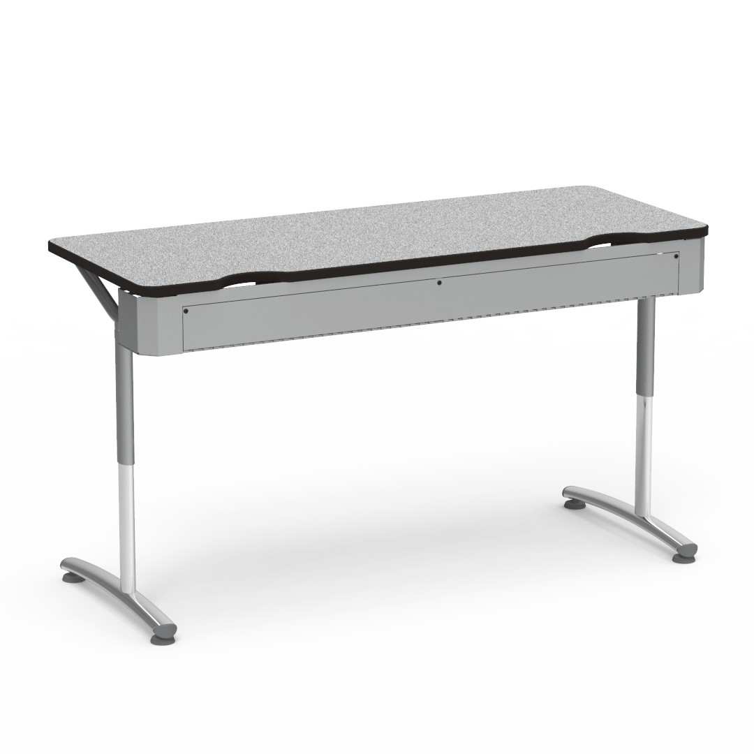 Virco TH24608YADJ - Text Series Hinged Wire Trough Tables - 24"W x 60"L - SchoolOutlet