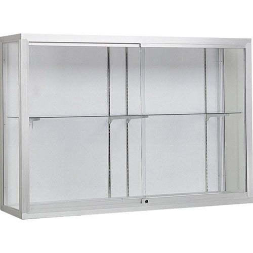 Waddell Champion 1200 Wall Case w/ White Back & Anodized Aluminum Frame - 48"W x 48"H x 16"D(Waddell WAD-12404-WB) - SchoolOutlet