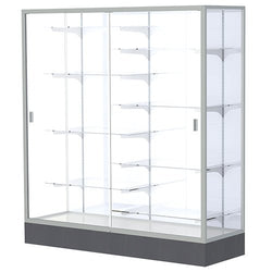Waddell Colossus 2605 Floor Case w/ White Back & Anodized Aluminum Frame - 60"W x 66"H x 20"D(Waddell WAD-2605-WB)