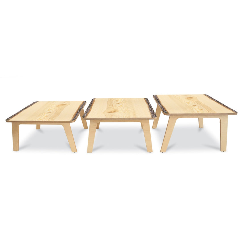 Whitney Brothers Nature View Live Edge Square Table 20" Height - SchoolOutlet