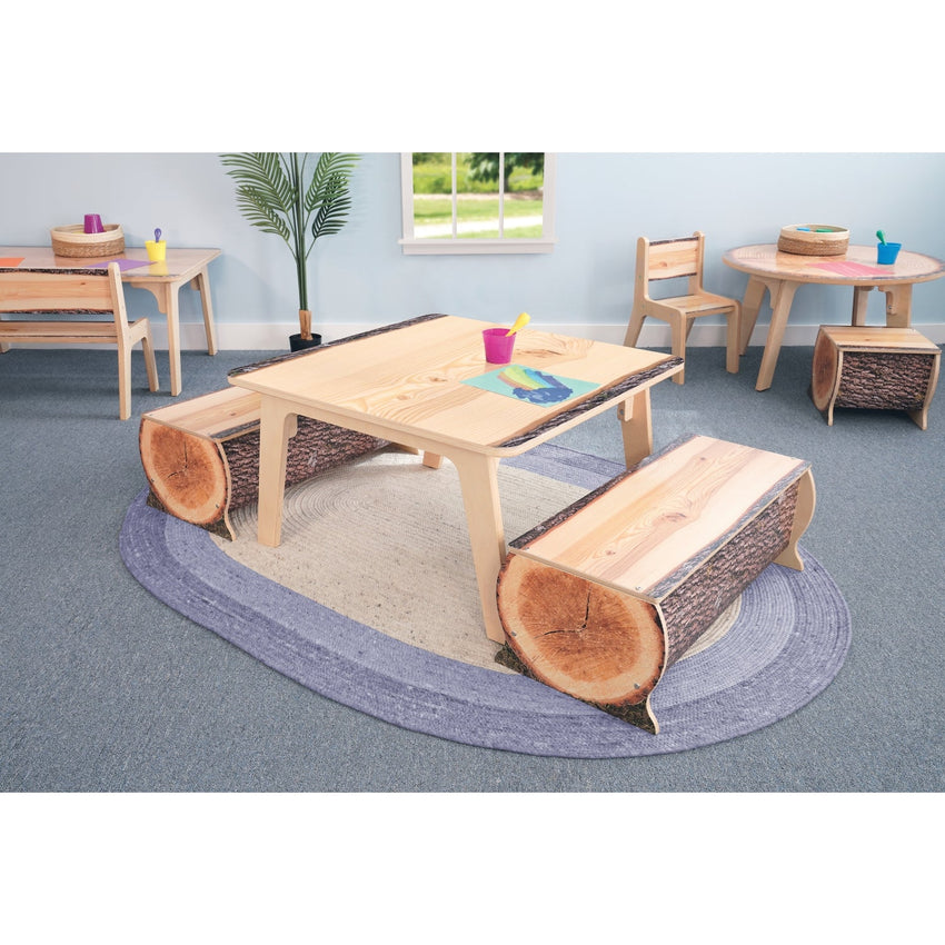 Whitney Brothers Nature View Live Edge Square Table 20" Height - SchoolOutlet