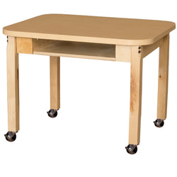 Wood Designs Classroom High Pressure Laminate Desk with Hardwood Legs- 14" - (HPL1824DSK14)