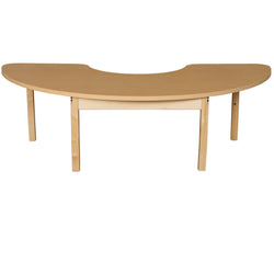 Wood Designs 22" x 64" Half Circle High Pressure Laminate Table with Hardwood Legs 14" - (HPL2264HCRC14)