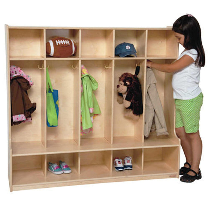Wood Designs 5 Section Offset Locker, 54"W - (WD51054) - SchoolOutlet