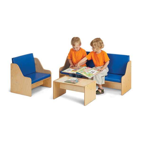 Young Time Living Room Couch with Padded Blue Seating - Ready to Assemble (Young Time YOU-7086YT) - SchoolOutlet