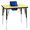 Blue one-seat rectangular toddler table on a white background