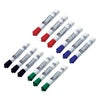 Twelve Assorted Dry Erase Markers laid in two rows on a white background