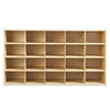 Wooden Empty cubby tray storage on a white background