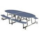 AmTabElliptical Mobile Bench Cafeteria Table