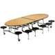 AmTabElliptical Mobile Stool Cafeteria Table