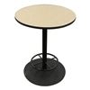 Tan top round cafe table on a white background