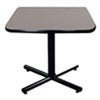 Grey top pedestal cafe table on a white background