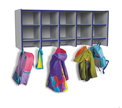 Rainbow Accents 10 Section Wall Mount Coat Locker - without Trays
