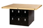 Diversified Woodcrafts 4-Station Workbench with 12 Steel Vertical Lockers 64