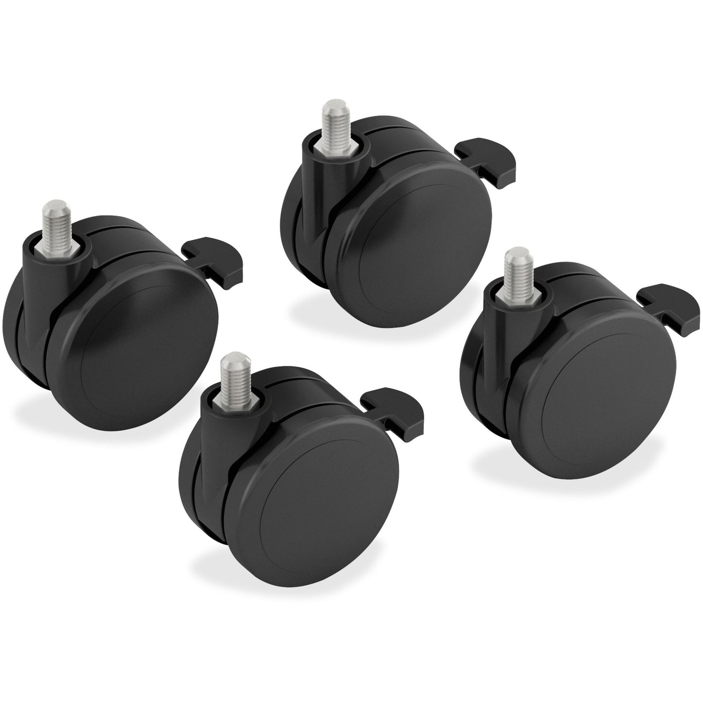 HON Caster Add-On Kit Set of 4, Lockable Black Plastic Casters for Coordinate Adjustable-Height Tables (HONHABCASTER)