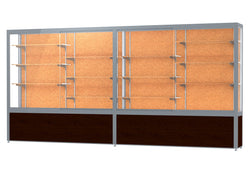 Ghent Challenger Display Case, Cork Back, Satin Natural Aluminum Frame Finish, 66"H x 144"W x 16"D