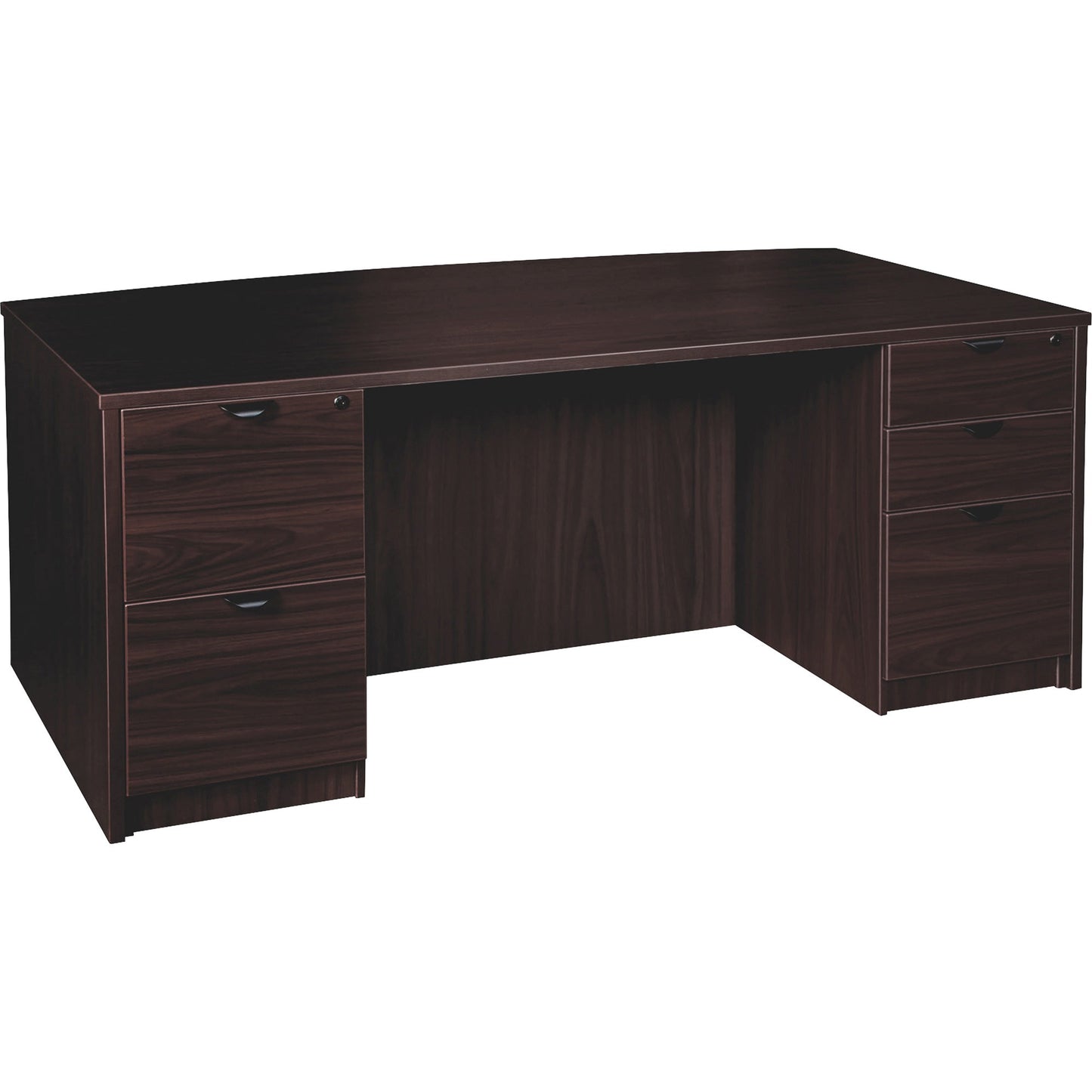 Lorell Prominence 2.0 Series Bowfront Double-Pedestal Desk 72"W x 42"D x 29"H (LLR-LLRPD4272DPXX)