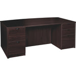 Lorell Prominence 2.0 Series Bowfront Double-Pedestal Desk 72