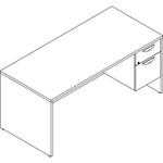Lorell Prominence 2.0 Series 3/4 Right-Pedestal Desk 66