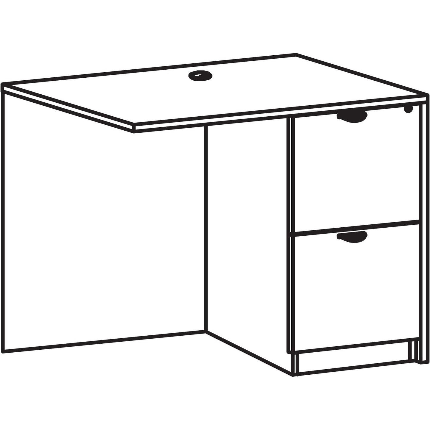 Lorell Prominence 2.0 Series Right-Pedestal Return 42"W x 24"D x 29"H (LLR-LLRPR2442RXX)