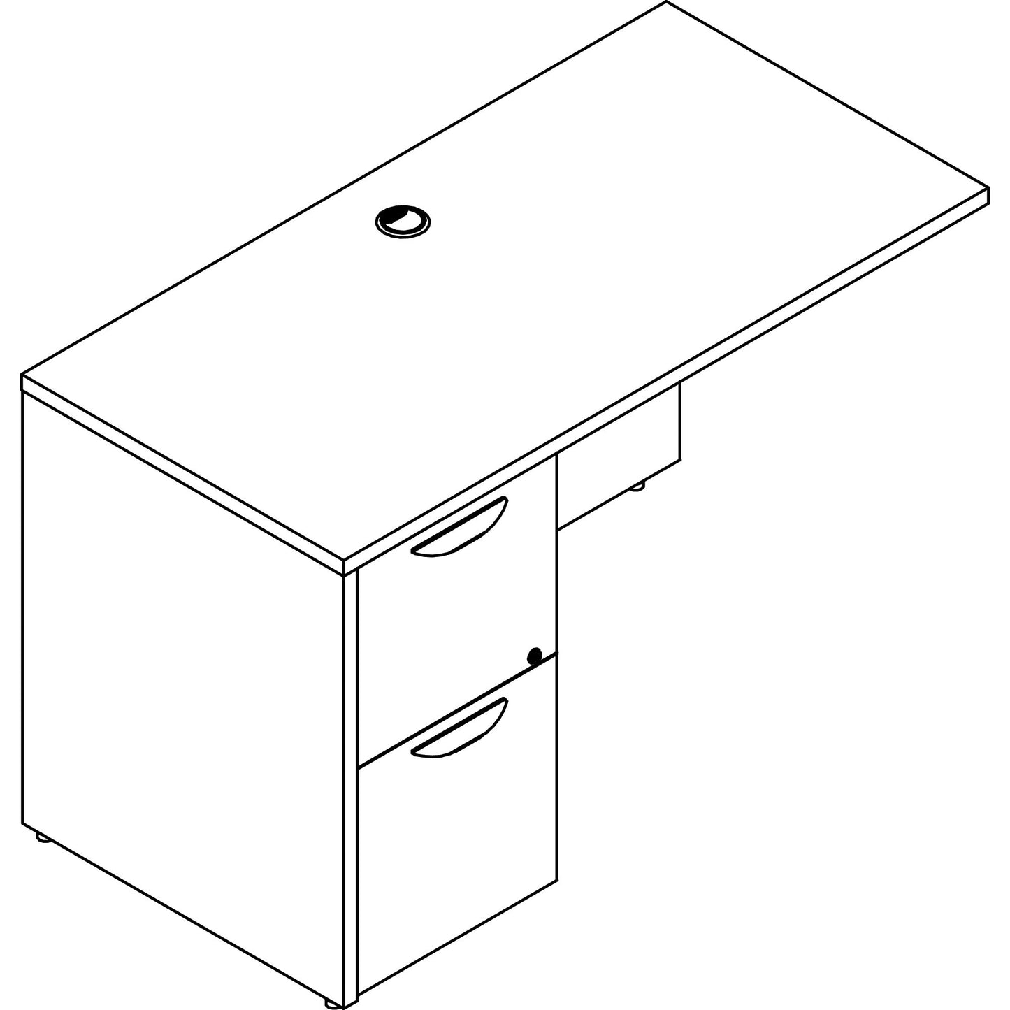 Lorell Prominence 2.0 Series Left-Pedestal Return 48"W x 24"D x 29"H (LLR-LLRPR2448LXX)