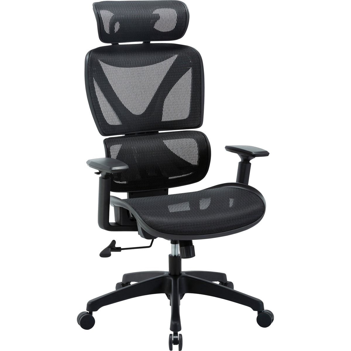 Lorell Xavier All-Mesh High-Back Chair with Articulating Lumbar and Adjustable Headrest 18.10'' - 21.8''"H (LLR-LLR84396)