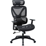 Lorell Xavier All-Mesh High-Back Chair with Articulating Lumbar and Adjustable Headrest 18.10'' - 21.8''