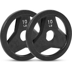 Champion Sports JFIT Cast Iron Grip Plate Pair Strength Training 10 lb (Set of 2) (CMP-J-CIGP10SET)