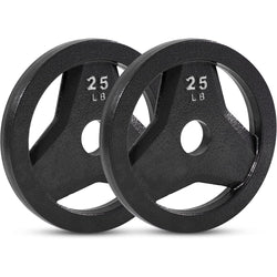 Champion Sports JFIT Cast Iron Grip Plate Pair Strength Training 25 lb (Set of 2) (CMP-J-CIGP25SET)