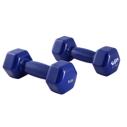 Champion Sports JFIT Vinyl Dumbbell Pair Light Strength Training 5 lb (Set of 2) (CMP-J-DBVBL5SET)