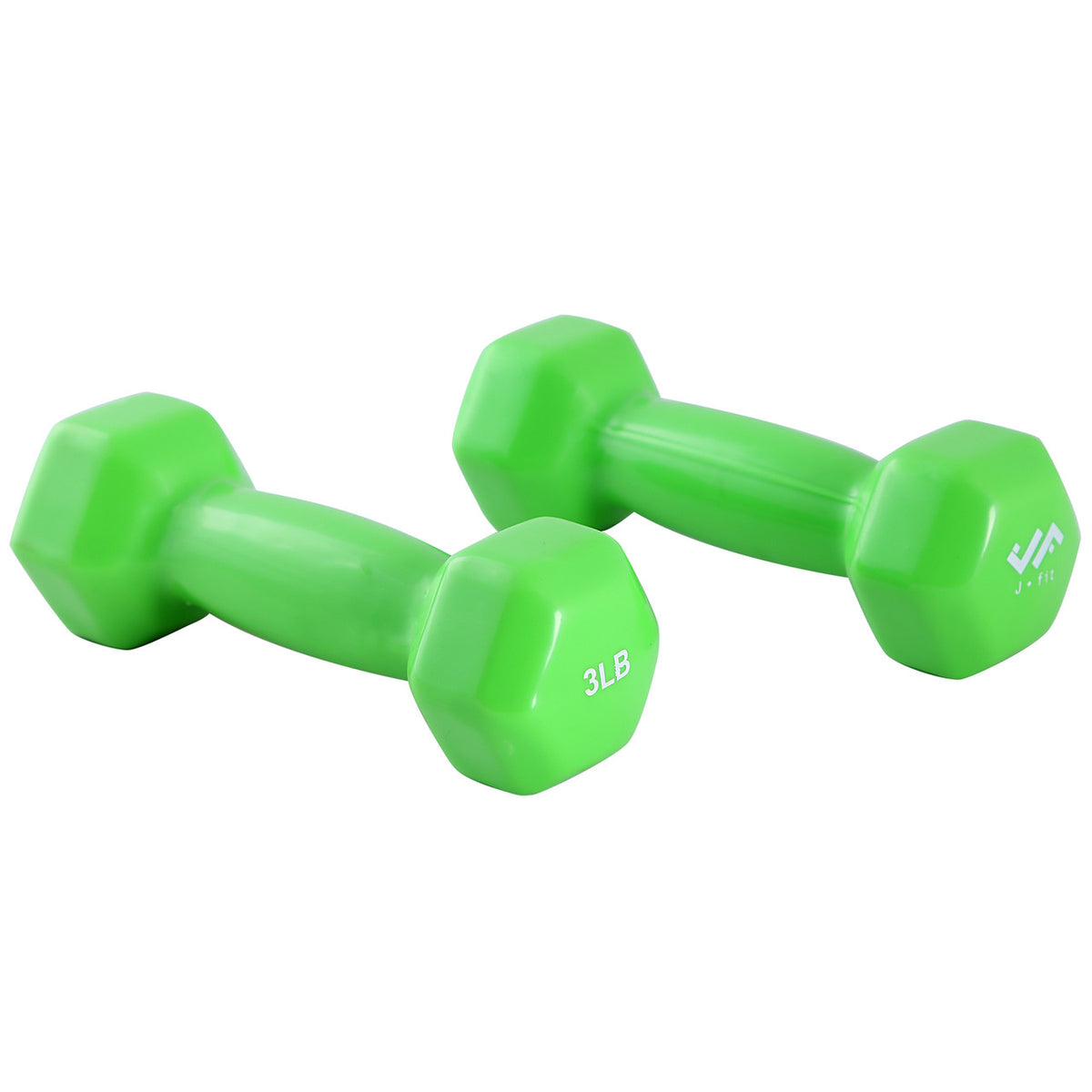Champion Sports JFIT Vinyl Dumbbell Pair Light Strength Training 3 lb (Set of 2) (CMP-J-DBVLM3SET)