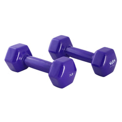 Champion Sports JFIT Vinyl Dumbbell Pair Light Strength Training 7 lb (Set of 2) (CMP-J-DBVPR7SET)