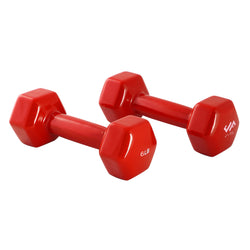Champion Sports JFIT Vinyl Dumbbell Pair Light Strength Training 6 lb (Set of 2) (CMP-J-DBVRD6SET)