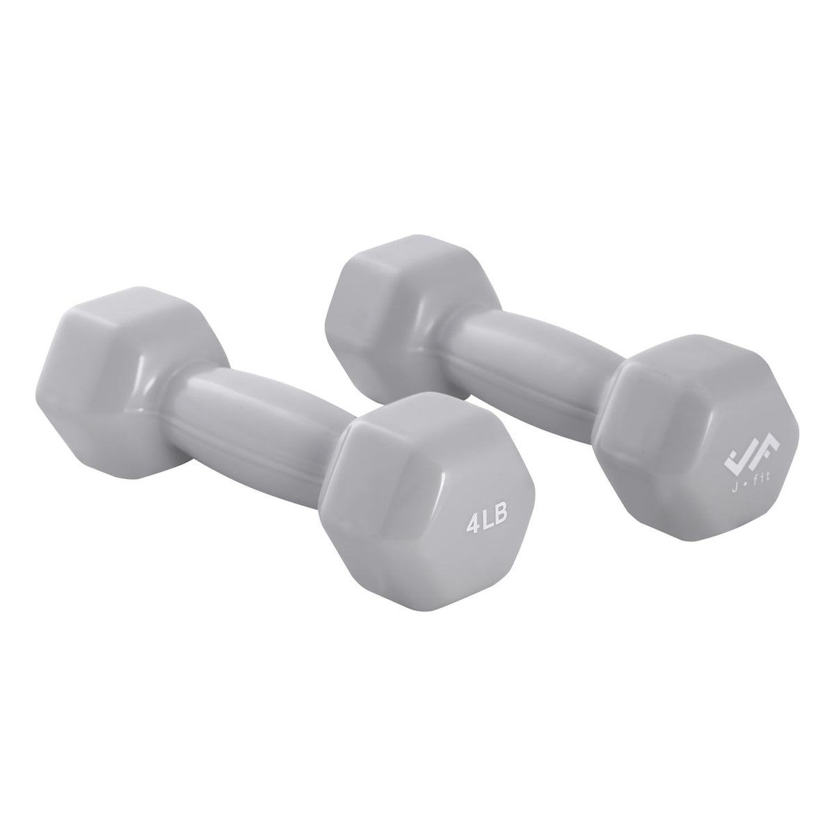 Champion Sports JFIT Vinyl Dumbbell Pair Light Strength Training 4 lb (Set of 2) (CMP-J-DBVSL4SET)