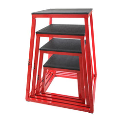 Champion Sports JFIT Plyo Box Set 4 Heights 12" 18" 24" 30" Steel Frame (CMP-J-PBOXSET)