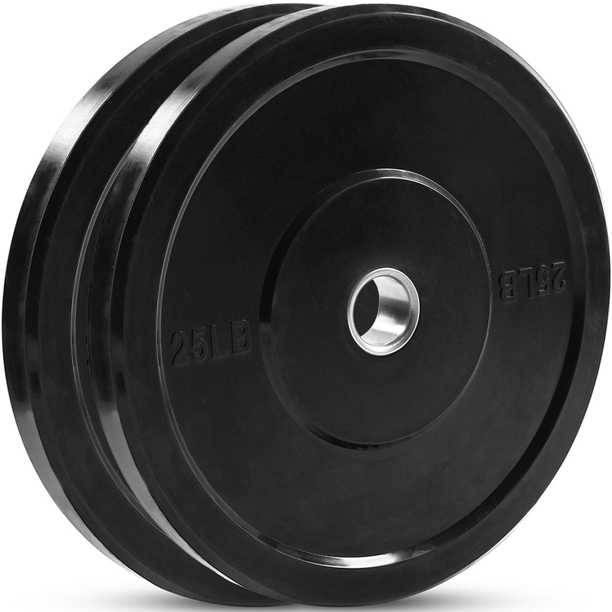 Champion Sports JFIT Rubber Bumper Plate Pair Olympic Strength Training 25 lb (Set of 2) (CMP-J-RBP25SET)