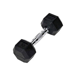 Champion Sports JFIT Rubber Hex Dumbbell Strength Training 10 lb Single (CMP-J-RHDB10)