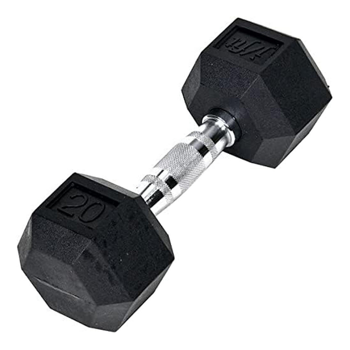 Champion Sports JFIT Rubber Hex Dumbbell Strength Training 20 lb Single (CMP-J-RHDB20)