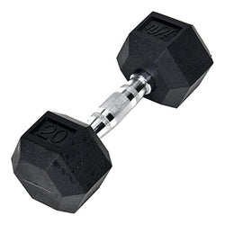 Champion Sports JFIT Rubber Hex Dumbbell Strength Training 20 lb Single (CMP-J-RHDB20)