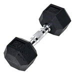 Champion Sports JFIT Rubber Hex Dumbbell Strength Training 20 lb Single (CMP-J-RHDB20)