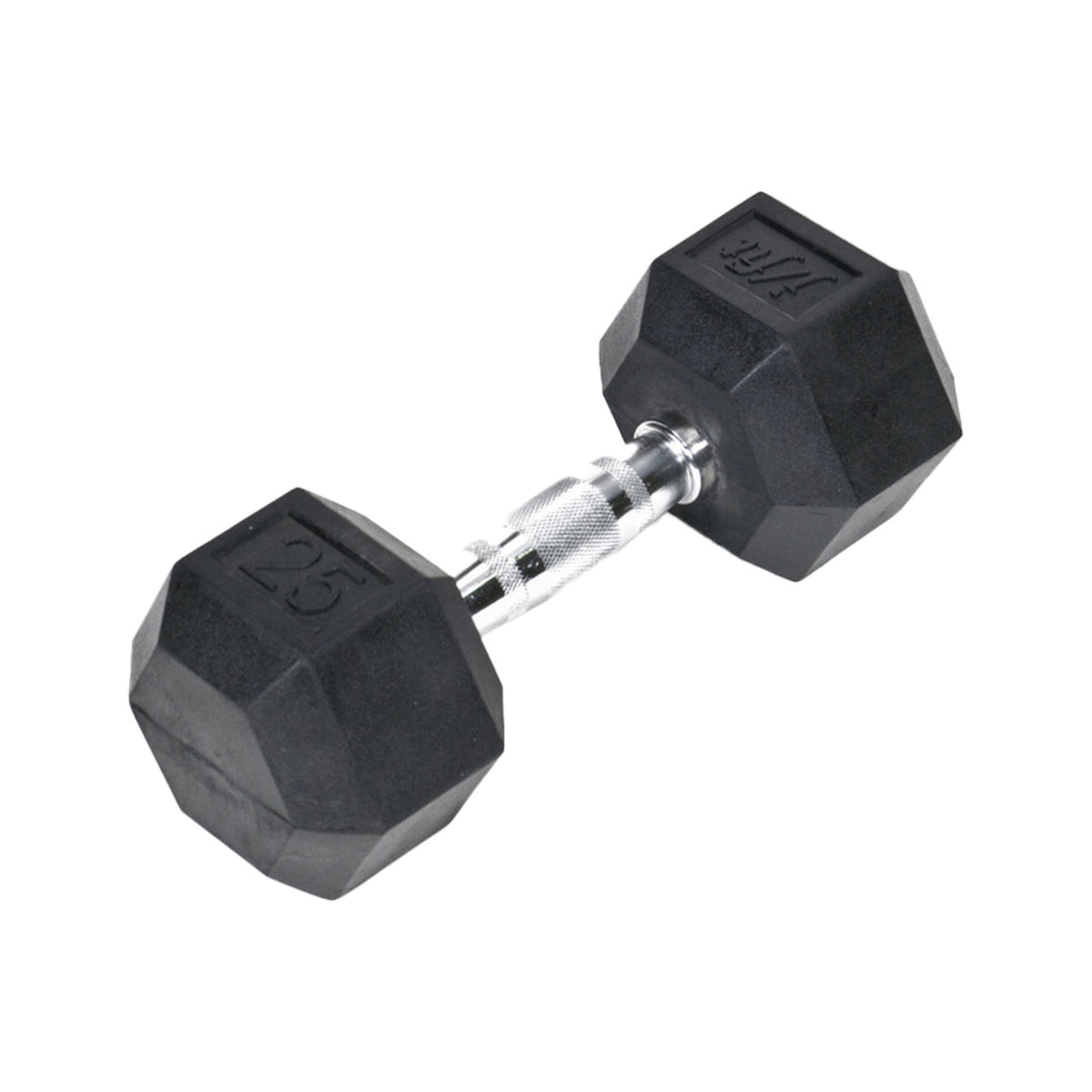 Champion Sports JFIT Rubber Hex Dumbbell Strength Training 25 lb Single (CMP-J-RHDB25)