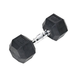 Champion Sports JFIT Rubber Hex Dumbbell Strength Training 25 lb Single (CMP-J-RHDB25)