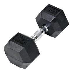 Champion Sports JFIT Rubber Hex Dumbbell Strength Training 35 lb Single (CMP-J-RHDB35)