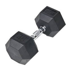 Champion Sports JFIT Rubber Hex Dumbbell Strength Training 45 lb Single (CMP-J-RHDB45)