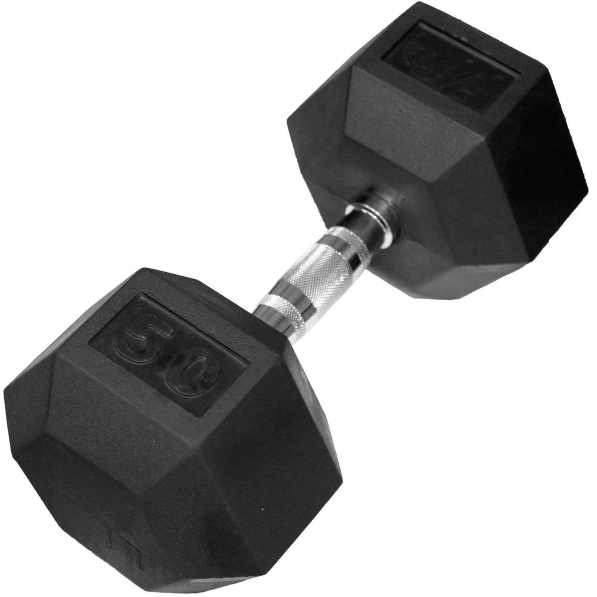 Champion Sports JFIT Rubber Hex Dumbbell Strength Training 50 lb Single (CMP-J-RHDB50)