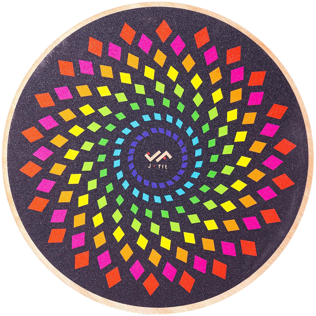 Champion Sports JFIT Wooden Balance Board 15.4"W Kaleidoscope Design (CMP-J-XXXBOARD)